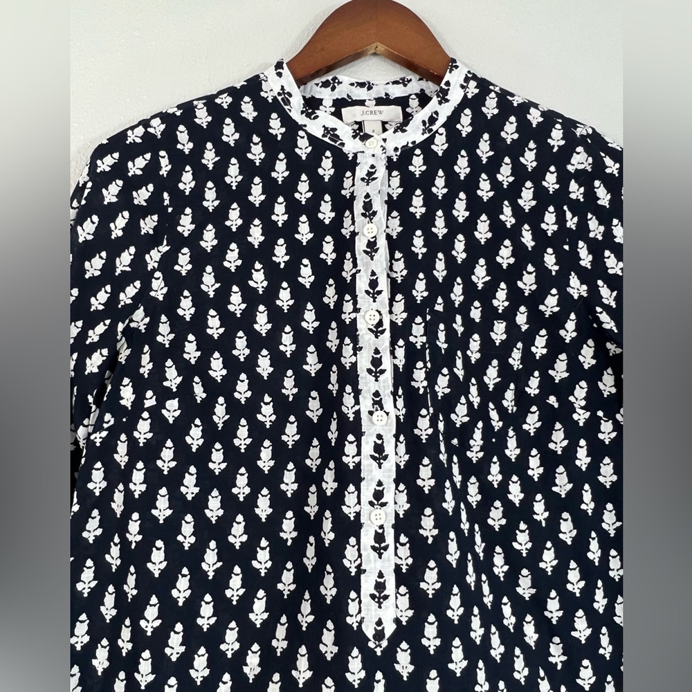 J. Crew Linen Popover 100% Cotton Size 2 - Picture 2 of 11